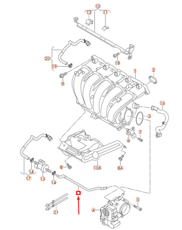 07K133518A - NEW VOLKSWAGEN GOLF 5K MK6 INTAKE SYSTEM CONNECTING HOSE 07K133518A ORIGINAL