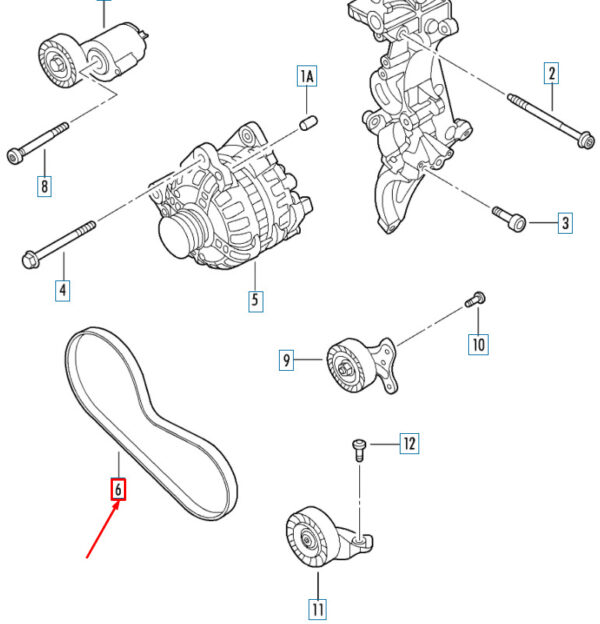 07K145933C - NEW VOLKSWAGEN GOLF 5 DRIVE BELT 07K145933C
