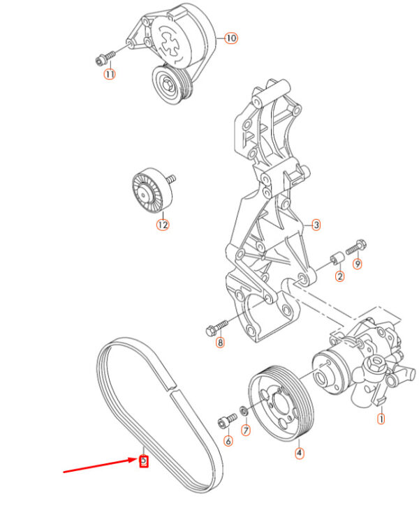 07K145933F - NEW VOLKSWAGEN BEETLE A5 ACCESSORY DOUBLE POLY V-BELT 07K145933F ORIGINAL