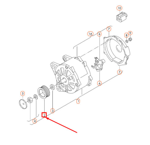 07K903119 - NEW VOLKSWAGEN GOLF MK5 GENERATOR POLY V-PULLEY - 07K903119