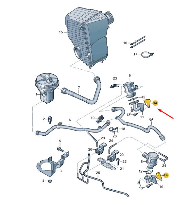 07L131120 - NEW VW TOUAREG 7P MK2 VALVE ADAPTER SEAL 07L131120 ORIGINAL