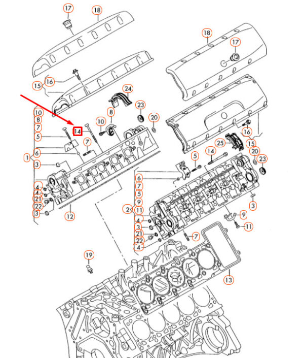 07Z103384 - Volkswagen TOUAREG 7L engine cylinder head screw 07Z103384 NEW REAL