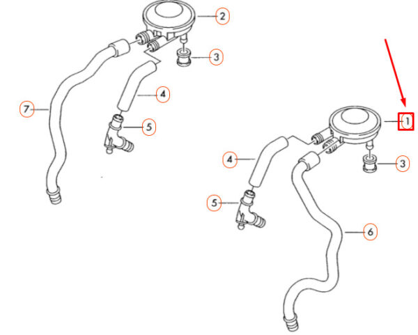07Z129102B - NEW VOLKSWAGEN TOUAREG 7L MK1 ENGINE CRANKCASE VALVE 07Z129102B ORIGINAL