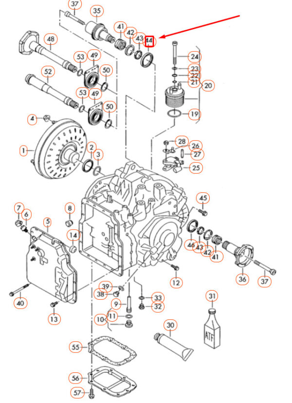 09A409399 - VW Sharan 7M MK1 oil gasket for gland shaft 09A409399, original part