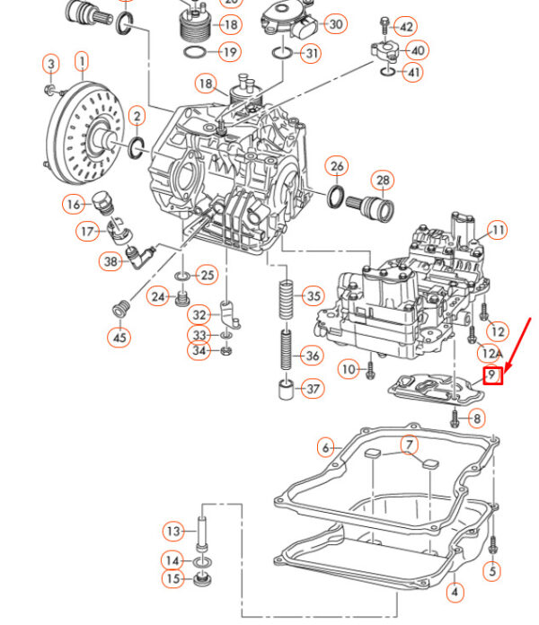 09G325429A - NEW VOLKSWAGEN BEETLE 9C TRANSMISSION OIL STRAINER 09G325429A