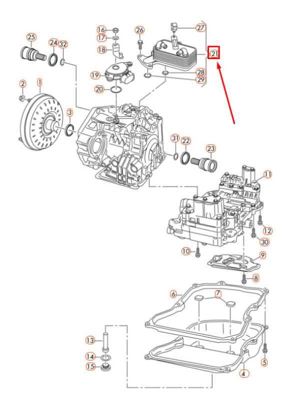 09G409061E - NEW VOLKSWAGEN GOLF 5G MK7 TRANSMISSION OIL COOLER 09G409061E ORIGINAL