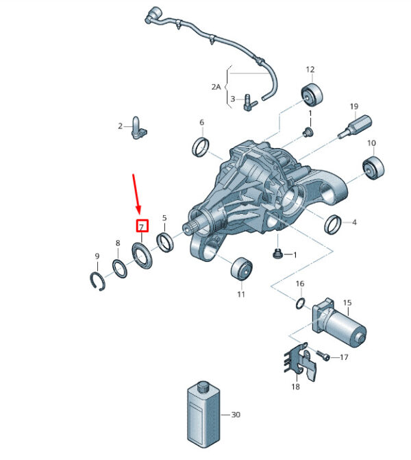 0AA409375F - NEW VW TOUAREG 7P MK2 BEHIND POSTURE HOUSING TESTS 0AA409375F ORIGINAL