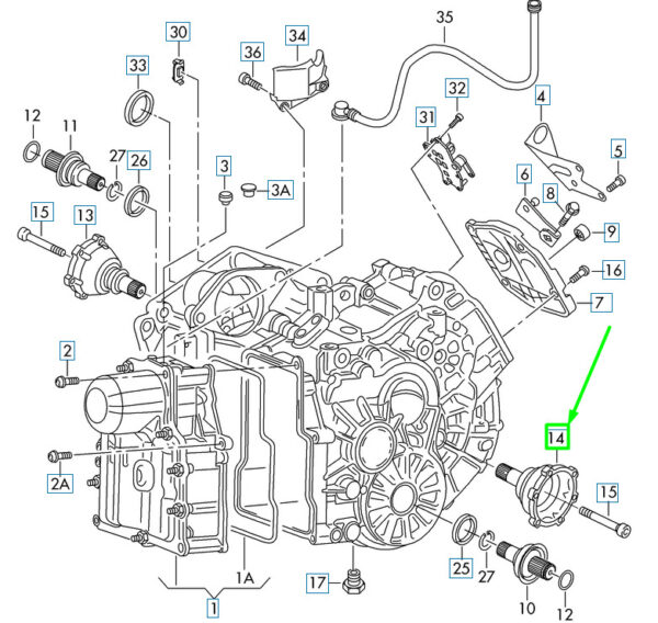 0AM409343A - NEW VOLKSWAGEN PASSAT B8 3G LEFT SIDE GEARBOX FLANGE SHAFT 0AM409343A ORIGINAL