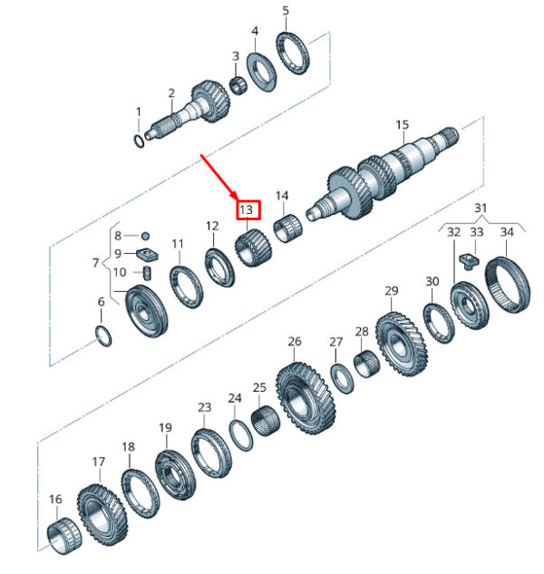 0B7311350 - NEW VOLKSWAGEN CRAFTER 2F MK1 6TH CHANGE GEAR 0B7311350
