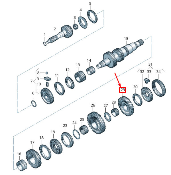 0B8311215 - NEW VOLKSWAGEN CRAFTER 2F MK1 REVERSE GEAR SLIDING WHEEL 0B8311215