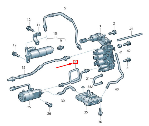 0B8325591C - NEW VOLKSWAGEN CRAFTER 2F MK1 GEARBOX HYDRAULIC LINE 0B8325591C