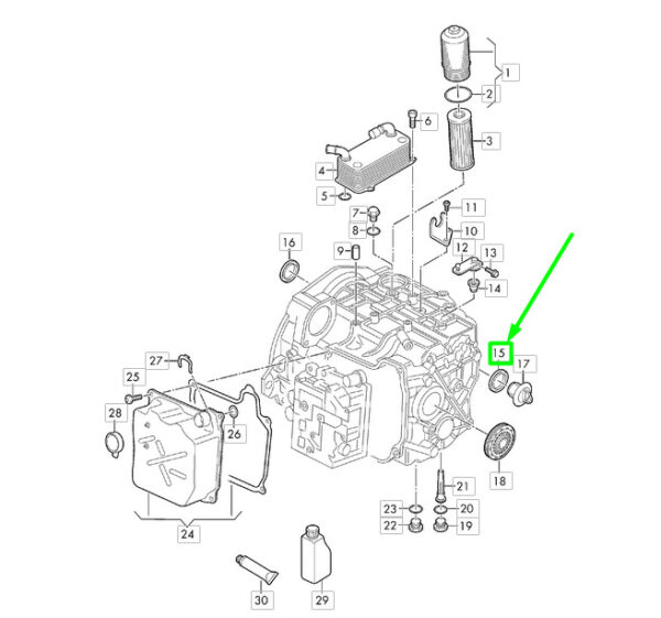 0BH409400C - NEW VOLKSWAGEN PASSAT B8 3G TRANSMISSION RADIAL SHAFT SEAL 0BH409400C ORIGINAL