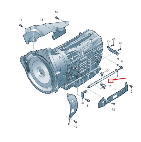 0C8301047B - NEU VW TOUAREG 7P MK2 GEARBEITSHAUSHAUSSCHLAFTER ASSY 0C8301047B ORIGINAL