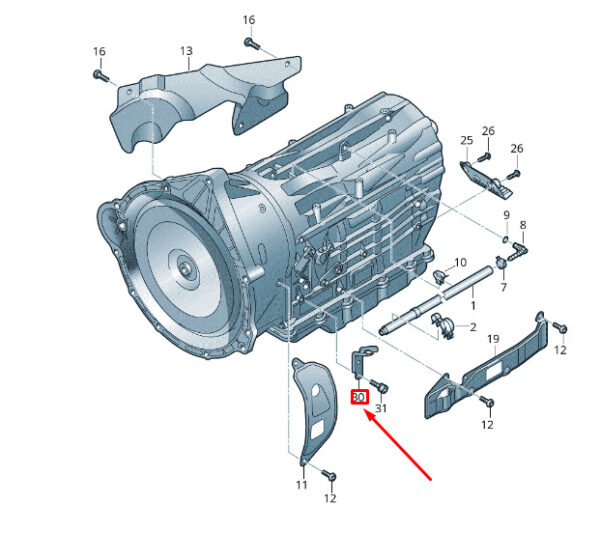 0C8713281 - New VW TOUAREG 7P MK2 Gear Housing Abutment 0C8713281