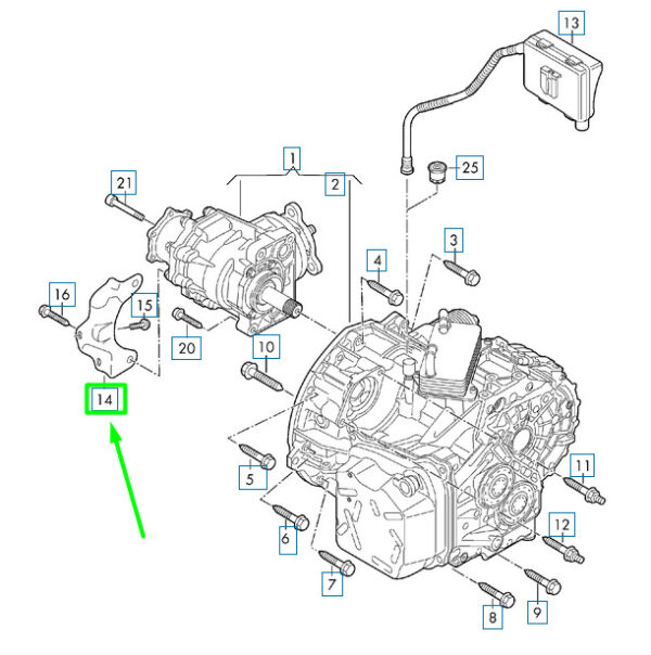 0FN409905G - NEW VOLKSWAGEN PASSAT B8 3G TRANSMISSION CARRIER 0FN409905G