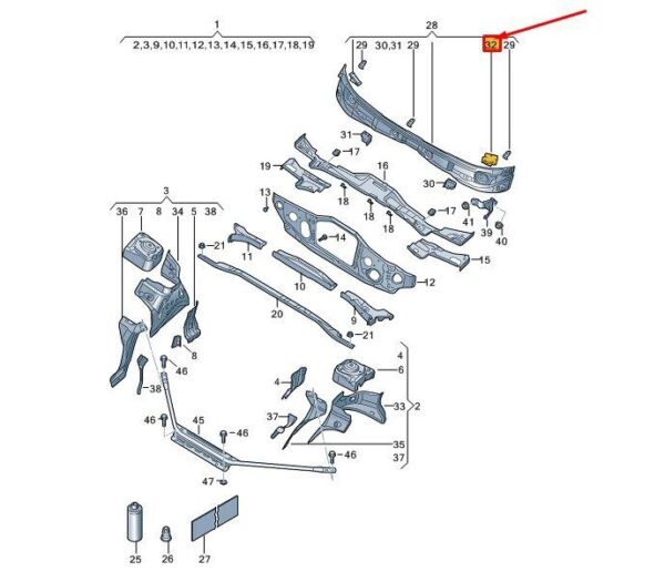11A000302 - VW ID.5 E39 CHASSIS NUMBER PLATE BRACKET 11A000302 NEW GENUINE