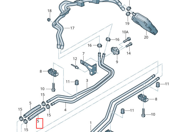 7E0819324 - New VOLKSWAGEN MULTIVAN VI SGF SGM SGN Coolant Hose Pipe 7E0819324