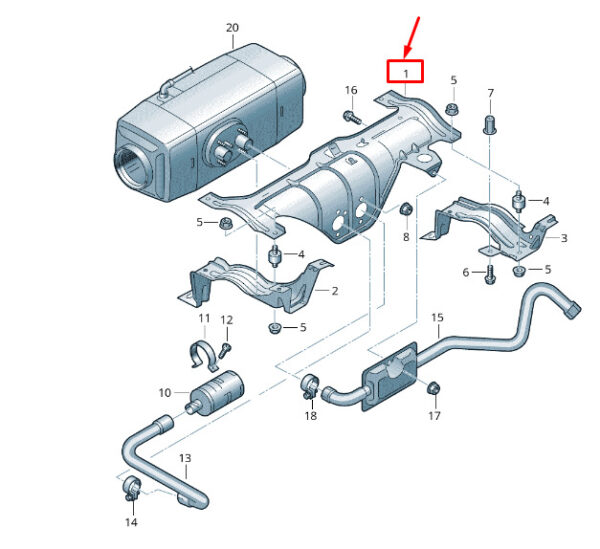 7E0819379 - VW TRANSPORTER VI T6 Auxiliary Heater Bracket 7E0819379 NEW GENUINE