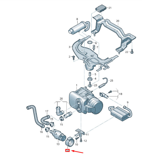 7E0819436 - NEW VW TRANSPORTER VI T6 ADDITIONAL COOLANT PUMP SUPPORT 7E0819436