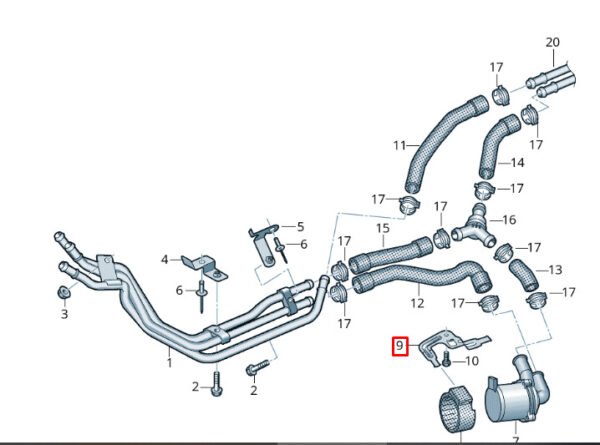 7E0819595D - NEW VOLKSCAR TRANSPORTER T6 COOLING SYSTEM HOLDER 7E0819595D ORIGINAL