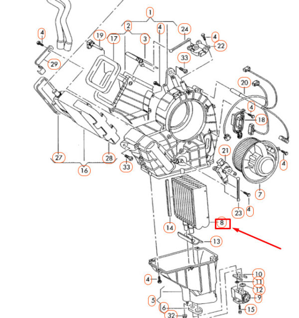 7E0820105A - NEW VW TRANSPORTER T5 AIR CONDITIONING EVAPORATOR 7E0820105A ORIGINAL