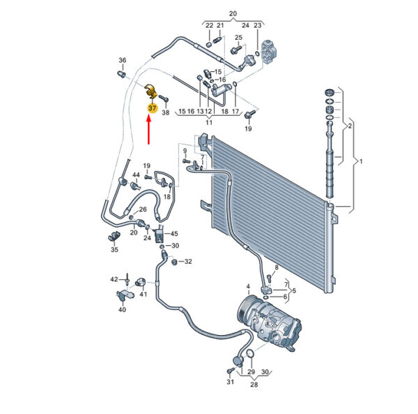7E0820775 - New VW TRANSPORTER VI T6 Refrigerant Line Dual Clip 7E0820775