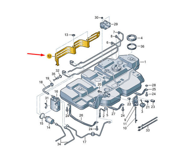 7E0825731B - NEW VW TRANSPORTER VI T6 FUEL TANK GUARD PLATE 7E0825731B