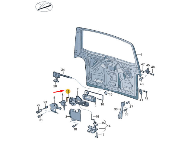7E0827649 - VW TRANSPORTER VI T6 Rear Trunk Locking Mechanism Clip 7E0827649 NEW GENUINE