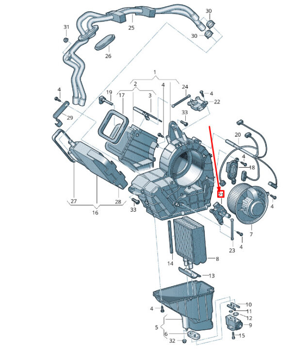 7E0907512 - VW TRANSPORTER T6 Temp. Regulating Flap Control Motor 7E0907512 NEW GENUINE