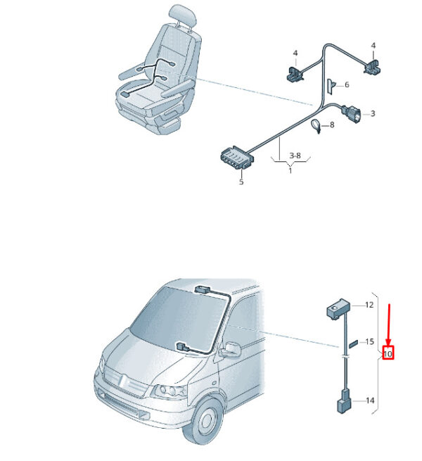 7E0971387 - NEW VW TRANSPORTER T6 HAND-FREE DEVICE MICROPHONE ADAPTER LOOM 7E0971387