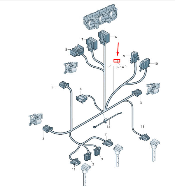 7E2971565D - NEW VW TRANSPORTER VI T6 AIR CONDITIONER HARNESS RHD 7E2971565D