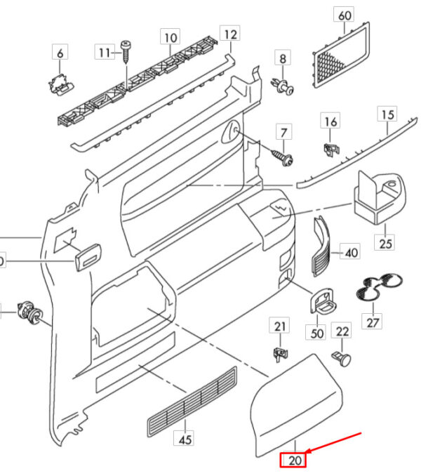 7E5867078C71N - NEW VW COVER 7E5867078C71N. ORIGINAL
