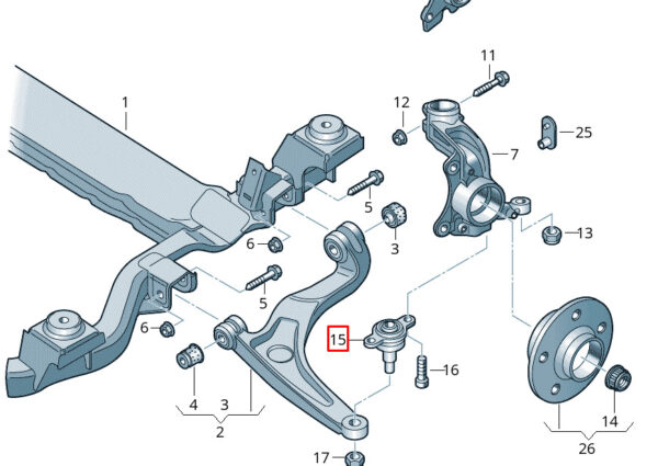 7E8407361 - NEW VW MULTIVAN VI SGF SGM SGN FRONT AXLE GUIDE JOINT 7E8407361