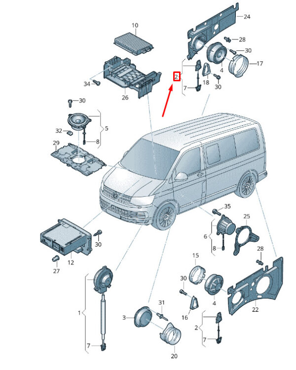 7H0035412A - NEW VW TRANSPORTER VI T6 REAR TREBLE SPEAKER 7H0035412A