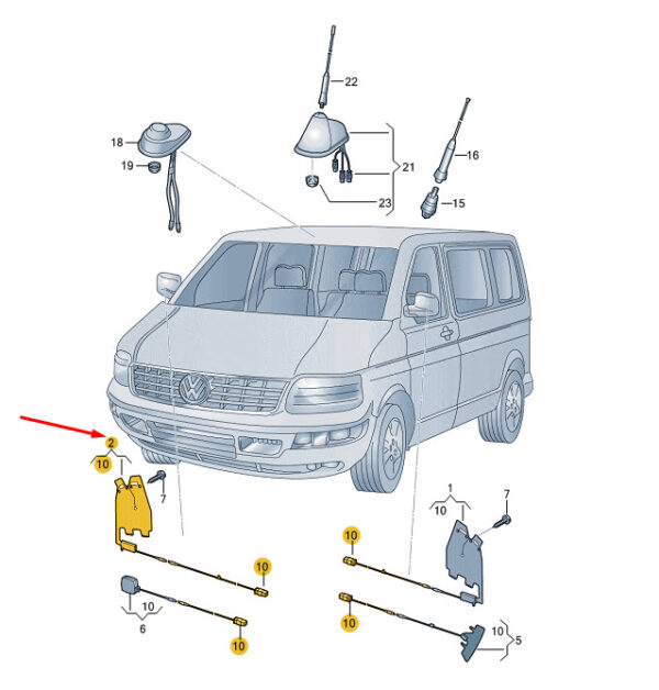 7H0035532B - New Volkswagen TRANSPORTER T5 Aerial Module 7H0035532B
