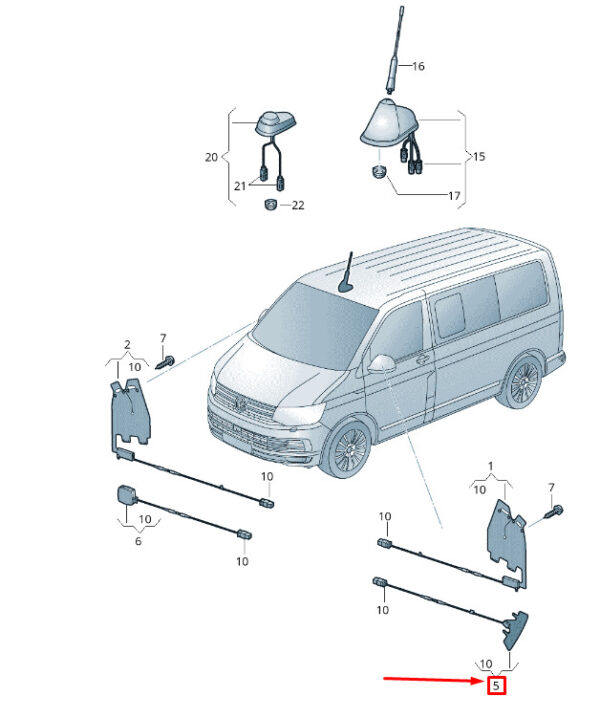 7H0035534 - NEW VW TRANSPORTER T6 AERIAL MODULE 'GSM' 7H0035534 ORIGINAL
