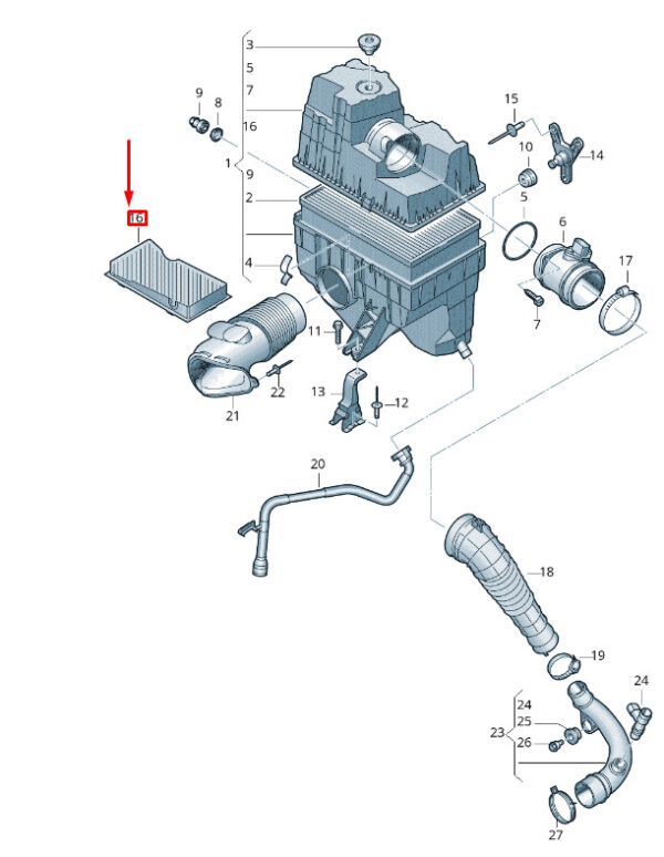 7H0129668 - New VW TRANSPORTER VI T6 Air Filter Insert 7H0129668