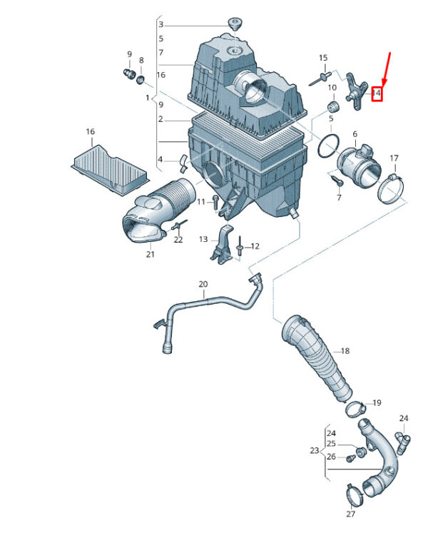 7H0129673C - New VW TRANSPORTER VI T6 Air Filter Bracket 7H0129673C