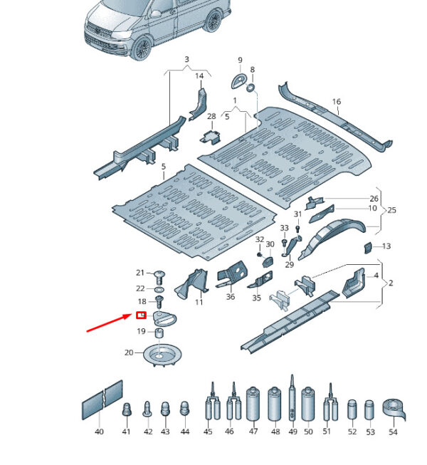 7H0801984A - VW TRANSPORTER VI T6 lashing eye 7H0801984A NEW ORIGINAL