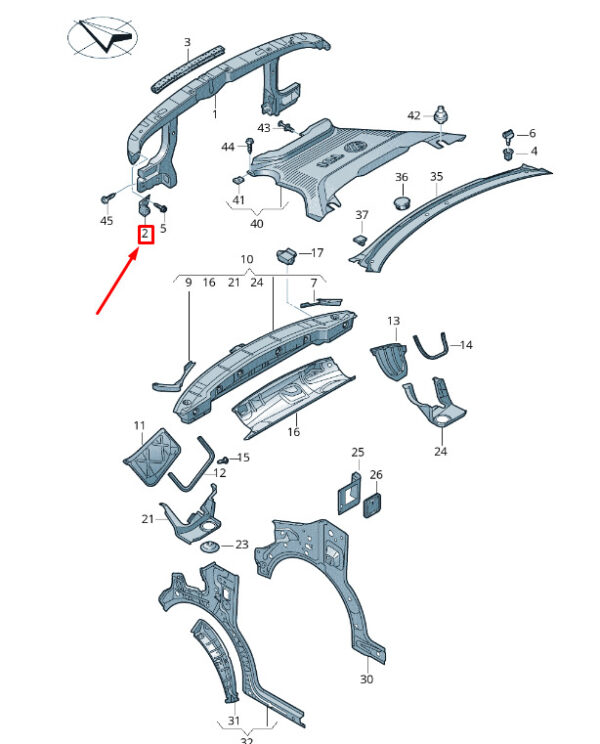 7H0805178 - NEW VW VAN T6 FRONT BRACKET TOP RIGHT SECURE. BRACKET 7H0805178