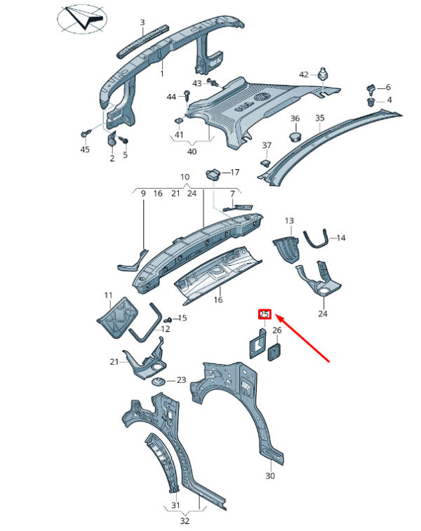 7H0805209 - NEW VW VAN VI T6 FRONT LEFT CONNECTING PLATE 7H0805209 ORIGINAL