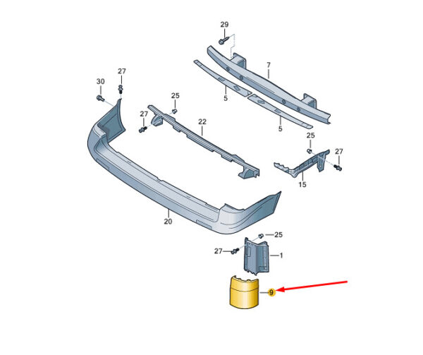 7H0807321D - NEW VOLKSCAR TRANSPORTER T5 REAR LEFT D COLUMN TRIM 7H0807321D9B9