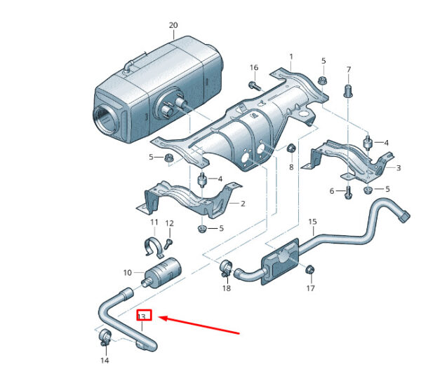 7H0815857A - NEW VW TRANSPORTER VI T6 AUXILIARY HEATER ABSORBER PIPE 7H0815857A