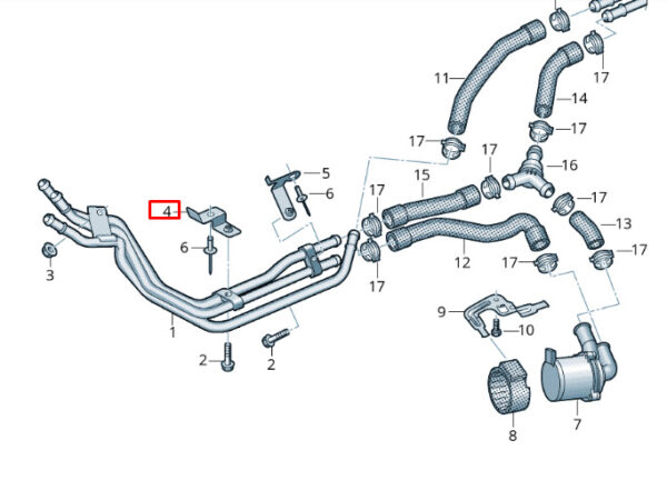 7H0815947A - NEW VOLKSWAGEN TRANSPORTER T6 COOLING LINE BRACKET 7H0815947A ORIGINAL