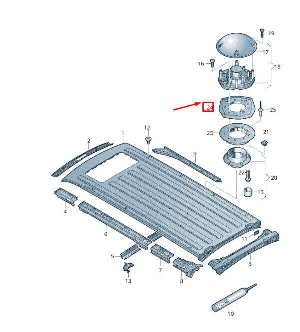 7H0817687B - VW TRANSPORTER VI T6 ROOF FAN SEAL 7E0817687A NEW GENUINE
