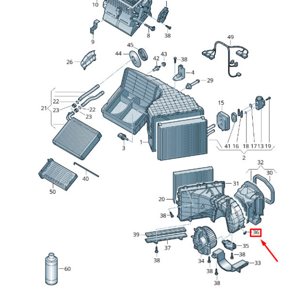 7H0819059 - NEW VW TOUAREG 7P MK2 BLOWER HOUSING CLIP 7H0819059 ORIGINAL