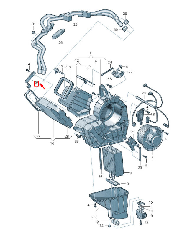 7H0819931 - NEW VW VAN VI T6 HEAT EXCHANGER HOLDER 7H0819931 ORIGINAL