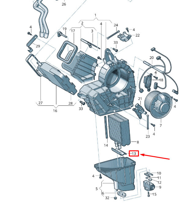 7H0820133 - NEW VW TRANSPORTER VI T6 EVAPORATOR SEAL 7H0820133