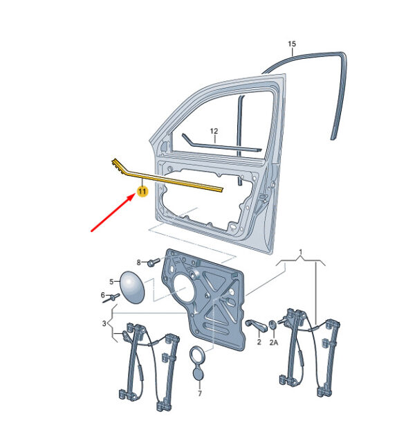 7H0837472B9B9 - NEW VW TRANSPORTER T6 FRONT RIGHT INNER WINDOW OPEN. SEAL 7H0837472B9B9