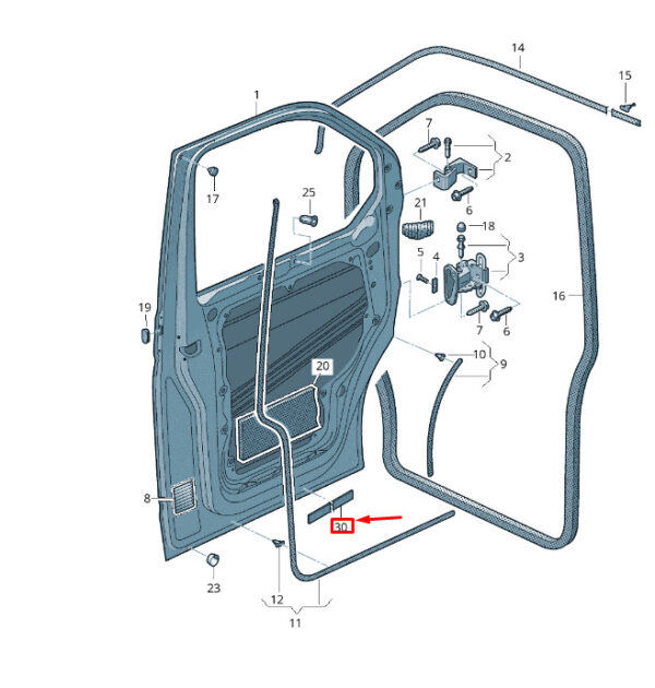 7H0854391 - NEW VW VAN VI T6 HOUSE FILM SELF ADHESIVE 7H0854391 ORIGINAL